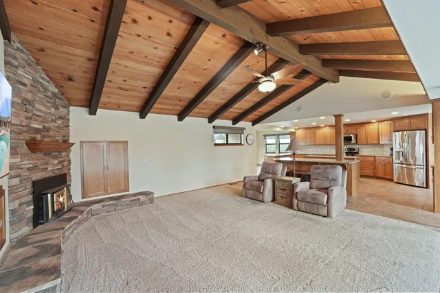 a view of a room with furniture