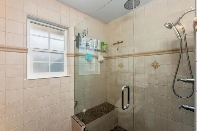 a bathroom with a shower