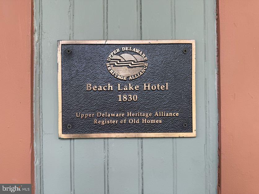 87 Milanville Road Beach Lake, PA 18405 - Photo 11 of 63 Historic Beach Lake Hotel Plaque