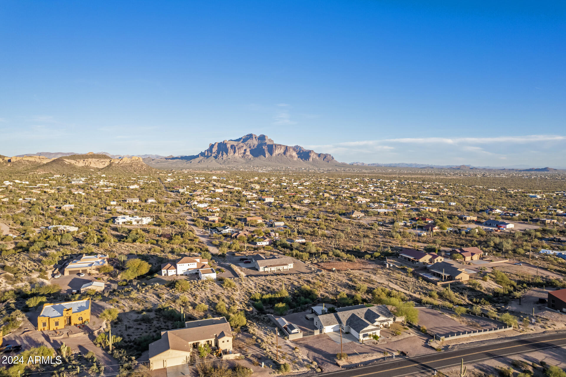 5169 North Idaho Road Apache Junction, AZ 85119 - Photo 97 of 107 Superstition aerial with home