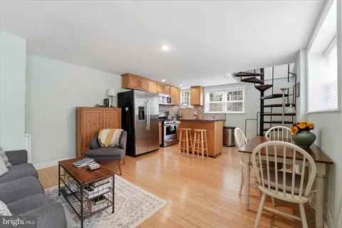 a living room with furniture and a couch