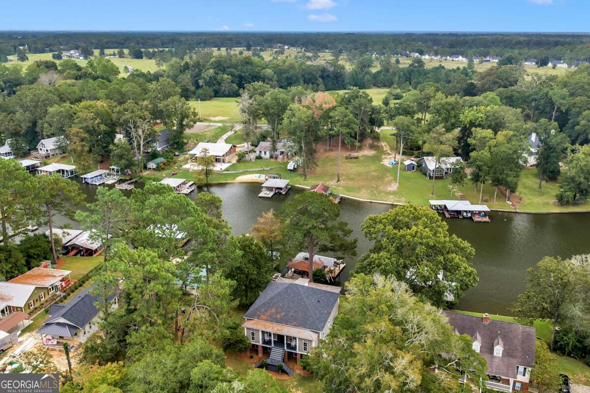 696 Cork Ferry Road Cordele, GA 31015 - Photo 73 of 79 aerial view of a house with a lake view