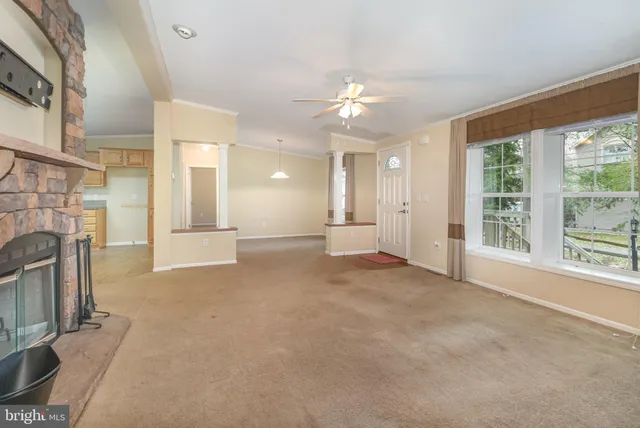 a view of a livingroom with a staircase