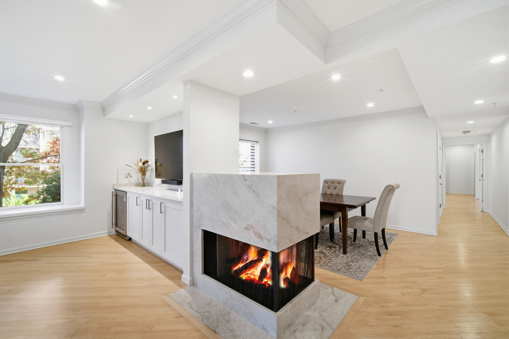 1688 Green Bay Road, Unit 204 Highland Park, IL 60035 - Photo 7 of 14 a kitchen with furniture and a fireplace