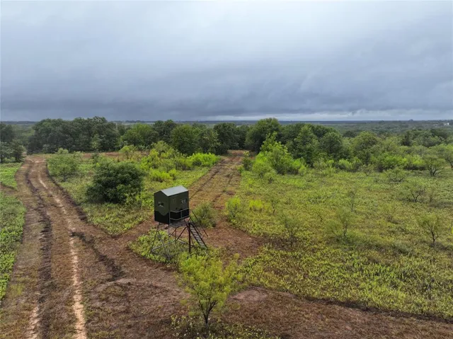 a view of a bench in middle of the green field