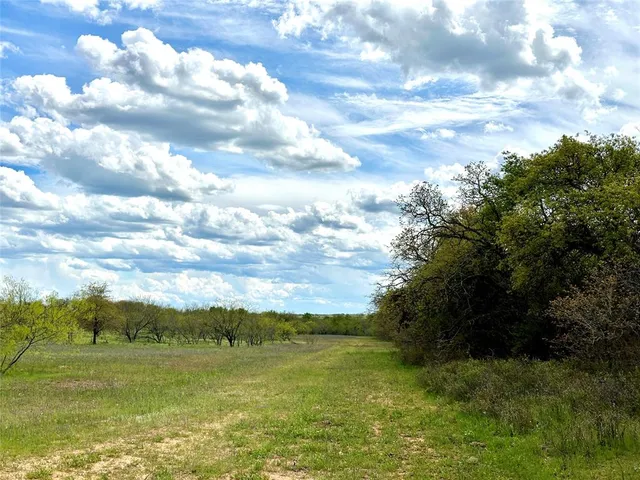 a view of an ocean and a yard