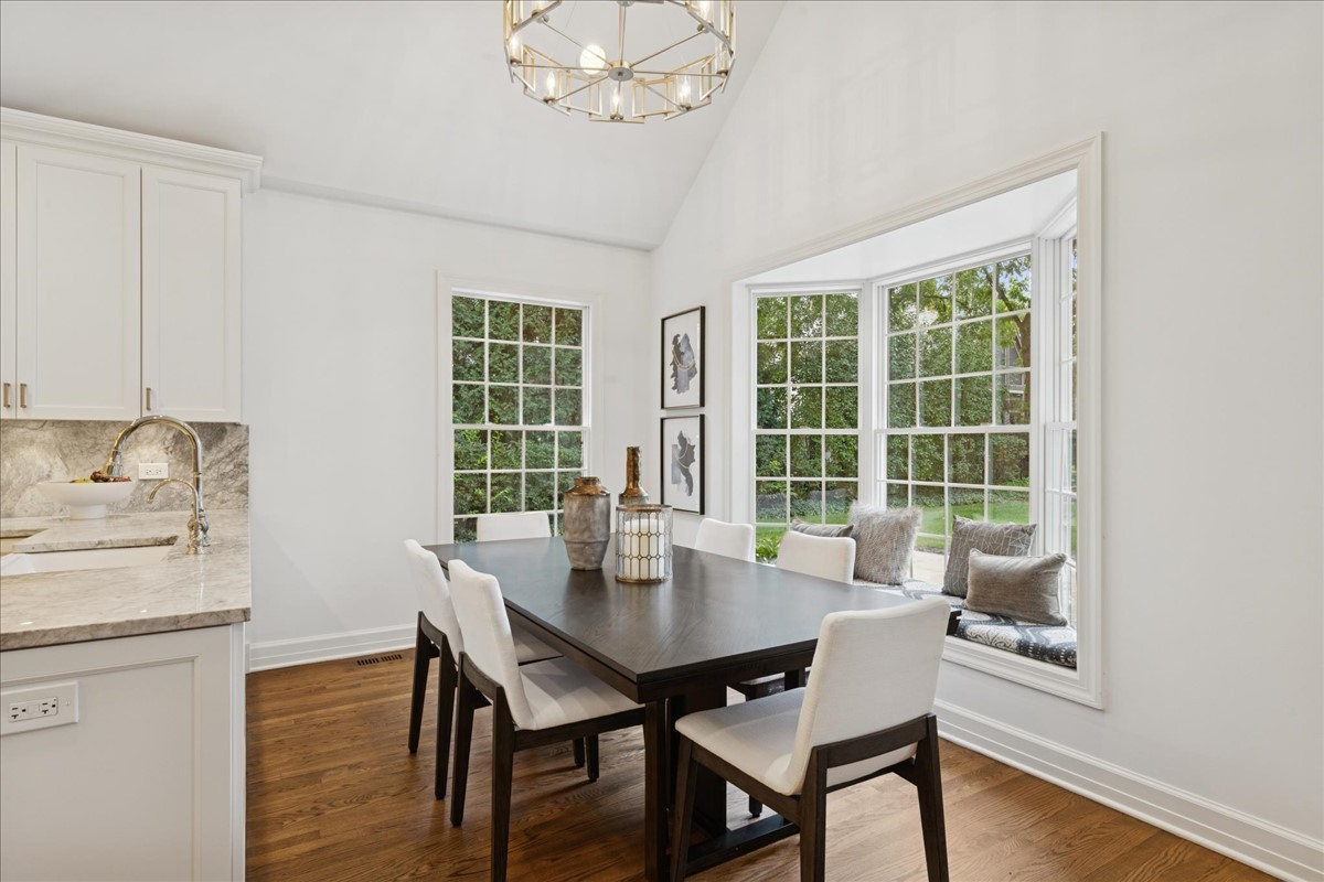 628 South County Line Road Hinsdale, IL 60521 - Photo 12 of 34 a view of a dining room with furniture window and outside view
