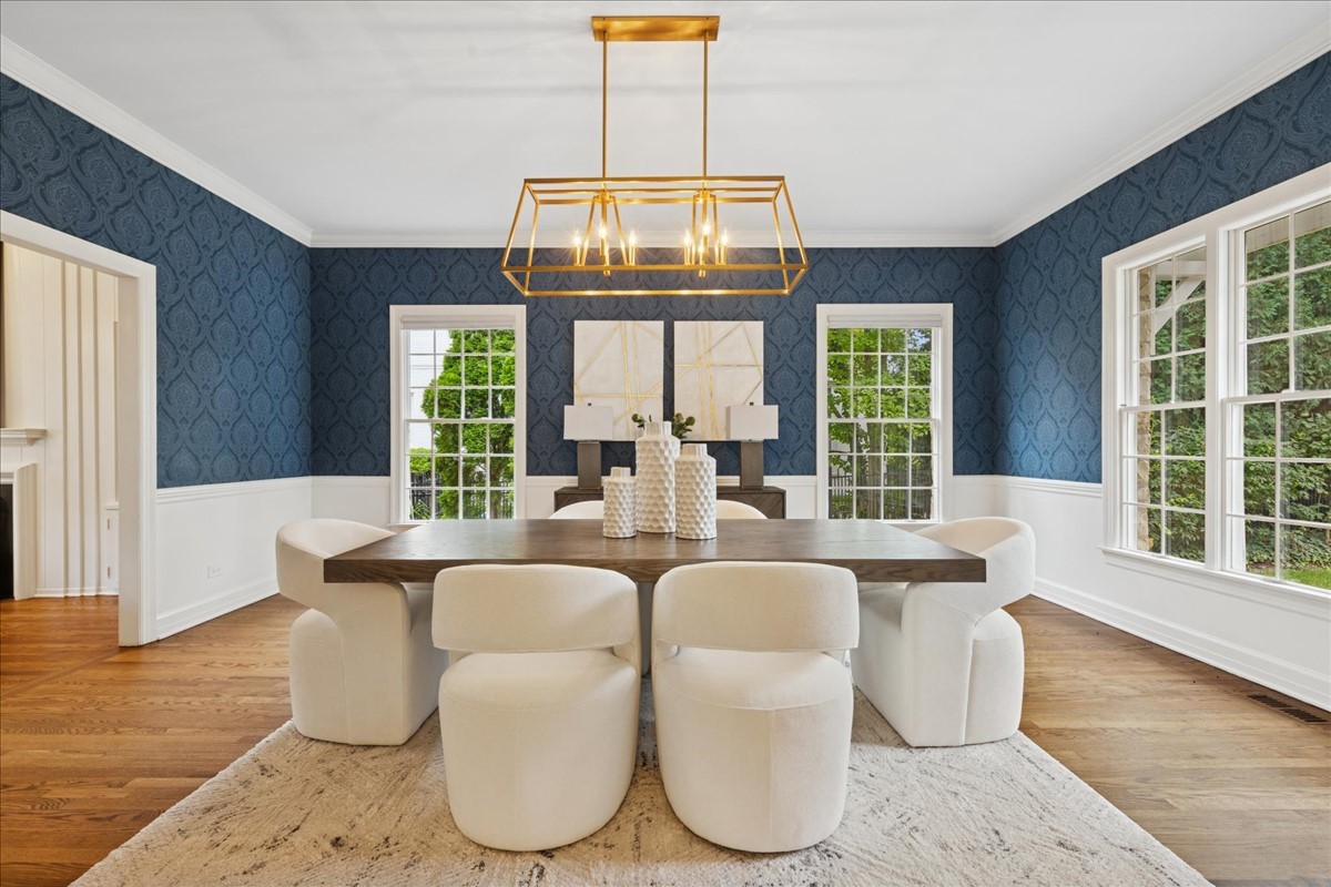 628 South County Line Road Hinsdale, IL 60521 - Photo 8 of 34 a living room with fireplace furniture and a large window