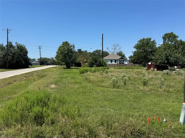 a view of a field with a tree in it