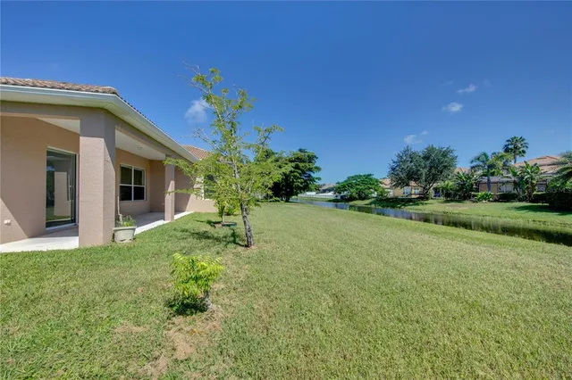 a view of a lake with houses