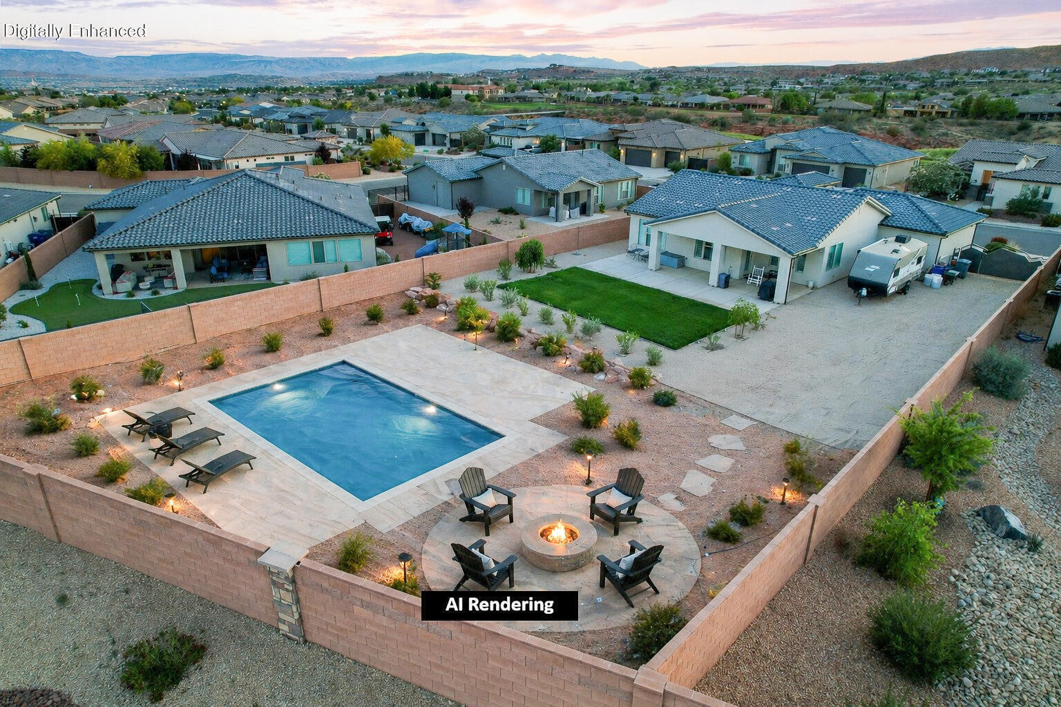 1414 Via Del Sol Washington, UT 84780 - Photo 24 of 37 AI Rendering of possible backyard pool