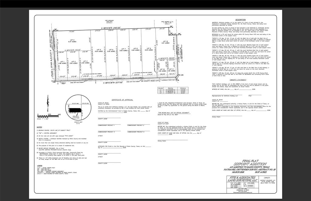 Lot 5 County Road 1462 Point, TX 75472 - Photo 11 of 11 Plat of SixPoint Additions!