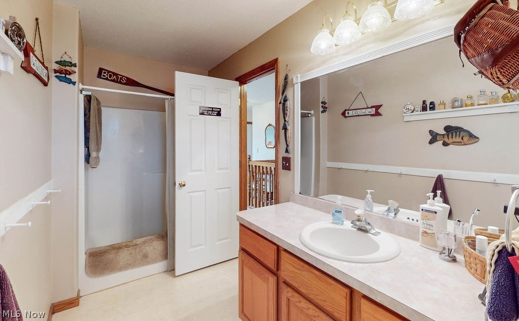 10147 Page Road Streetsboro, OH 44241 - Photo 24 of 35 Bathroom with curtained shower and vanity