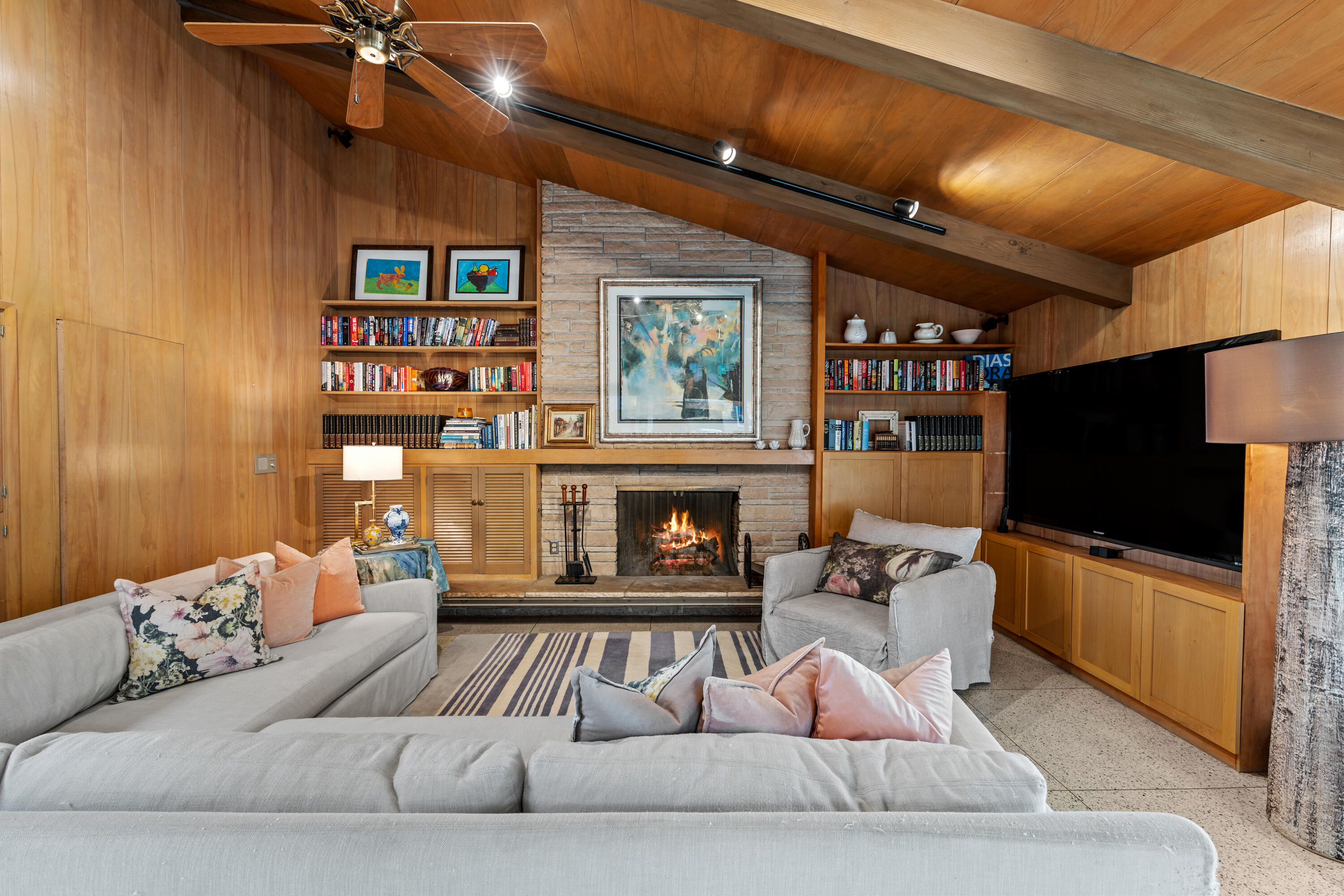 785 Carosam Road Santa Barbara, CA 93110 - Photo 17 of 46 a living room with furniture and a flat screen tv