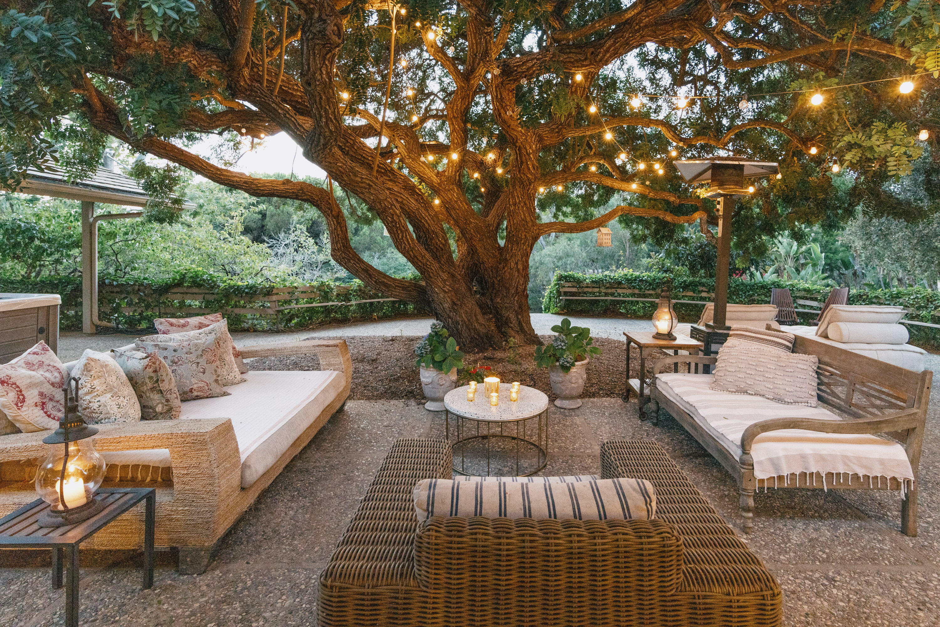785 Carosam Road Santa Barbara, CA 93110 - Photo 23 of 46 a view of a patio with couches table and chairs and potted plants