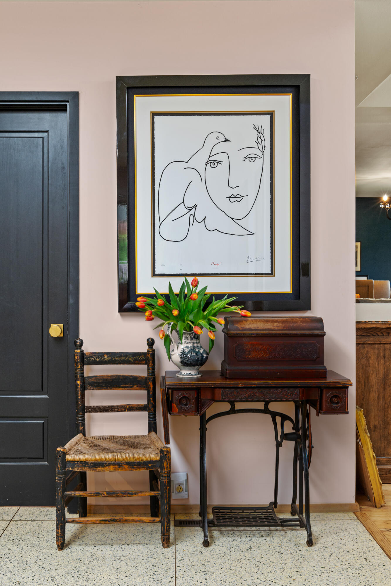 785 Carosam Road Santa Barbara, CA 93110 - Photo 3 of 46 a room with a bench and white walls