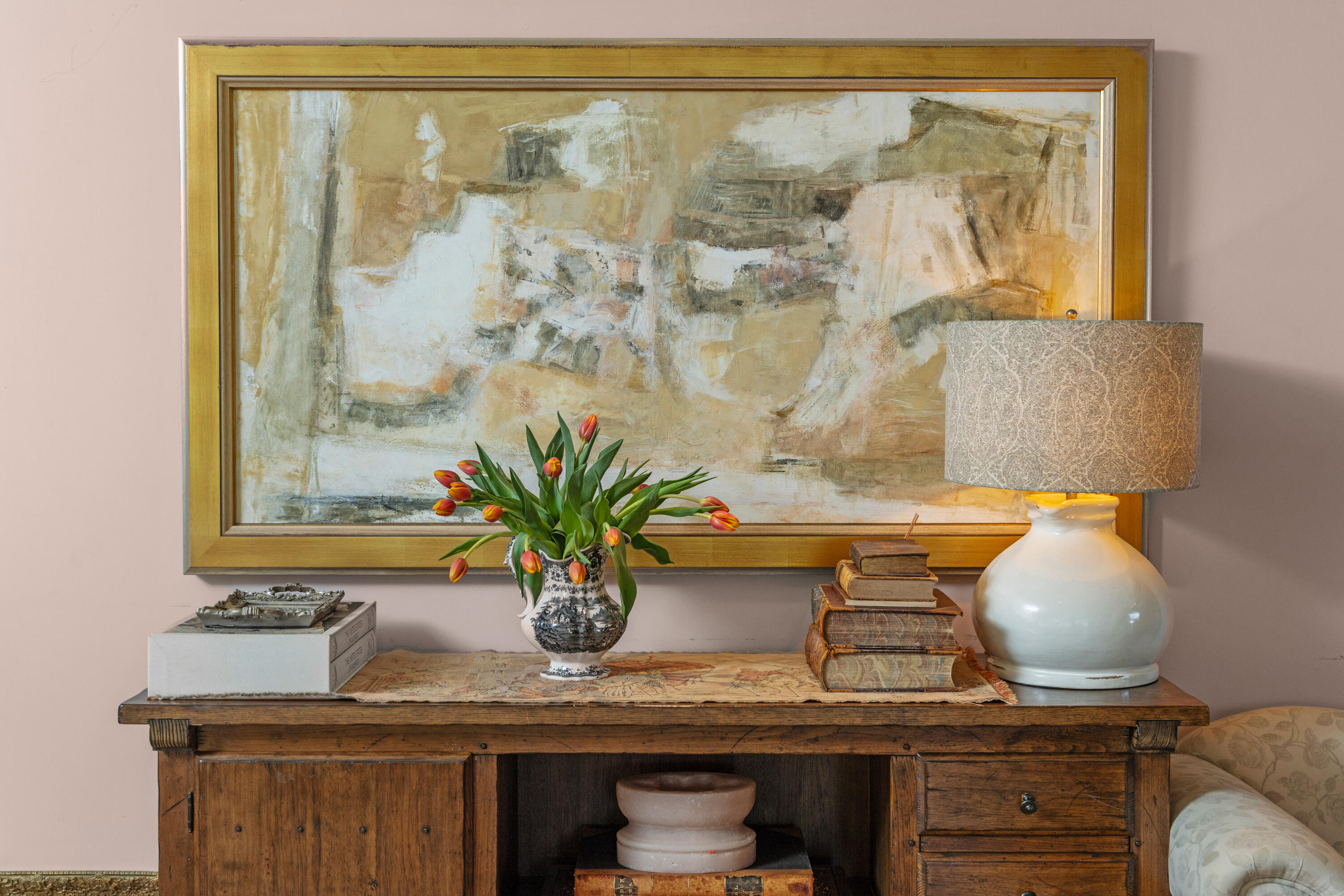 785 Carosam Road Santa Barbara, CA 93110 - Photo 8 of 46 a bathroom with a granite countertop sink and a mirror