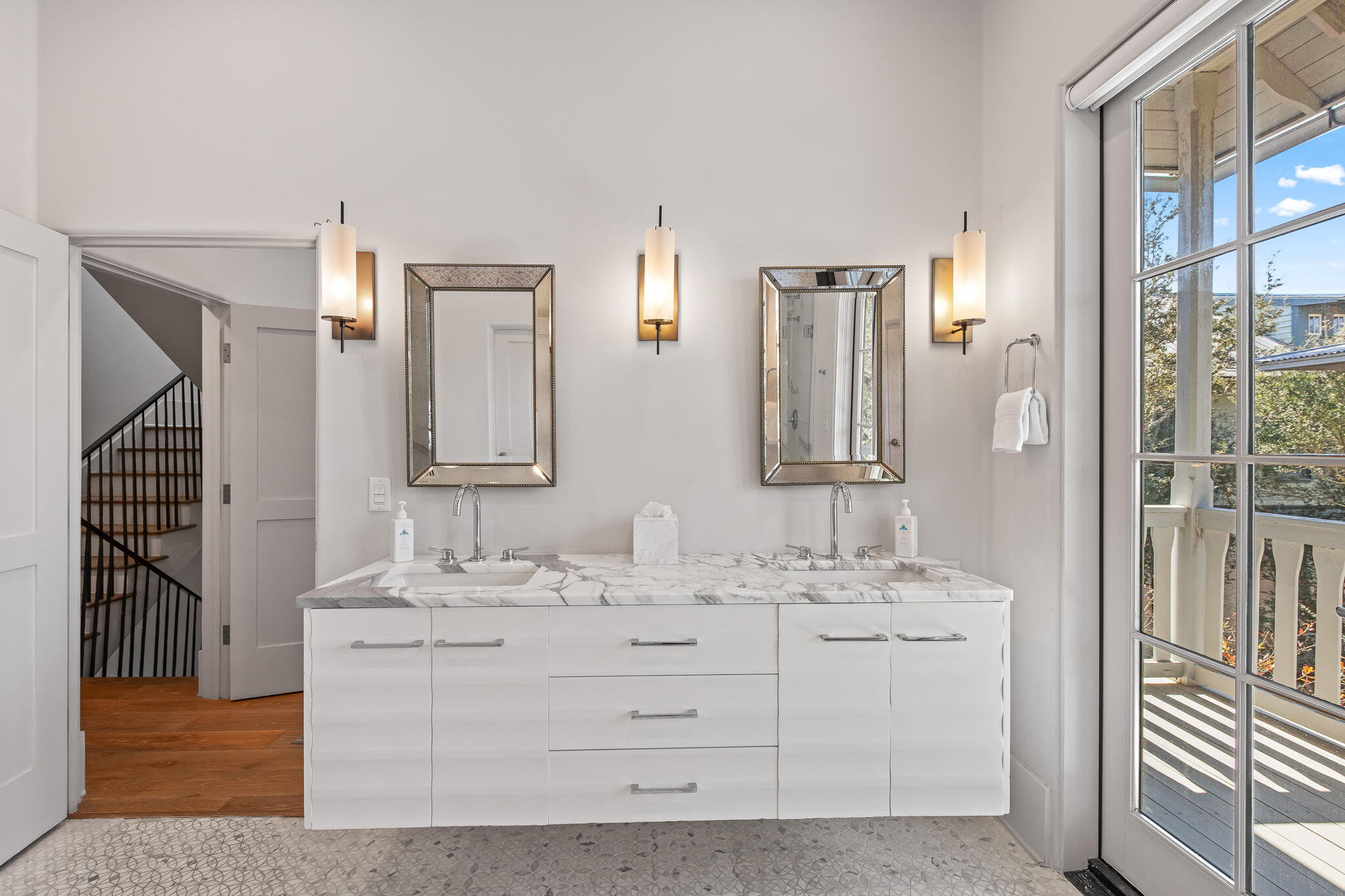 188 Round Road Inlet Beach, FL 32461 - Photo 44 of 98 a bathroom with a sink vanity and a mirror