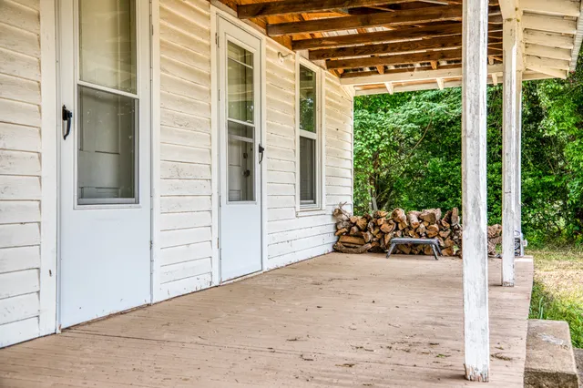 a view of a porch