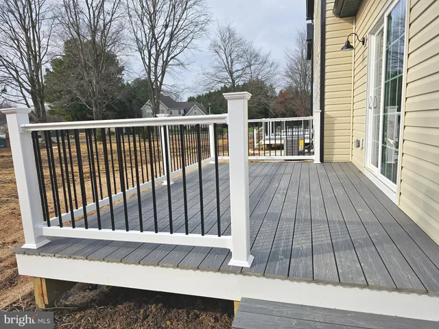 a view of a wooden deck