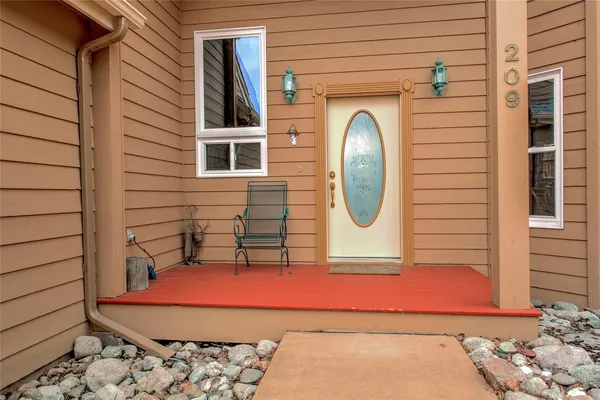 a front view of a house with entertaining space