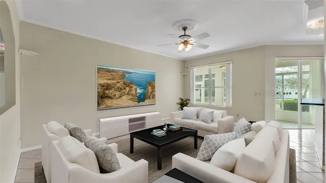 a view of an empty room with glass door