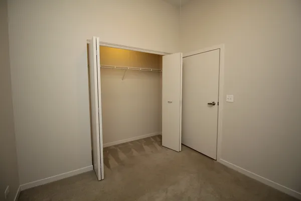 a bathroom with a shower and a toilet