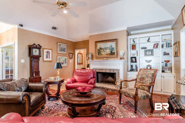 509 Trace Crossing Daphne, AL 36526 - Photo 10 of 41 Handsome living space with fireplace and built-ins!