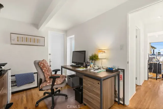 a roof deck with couch