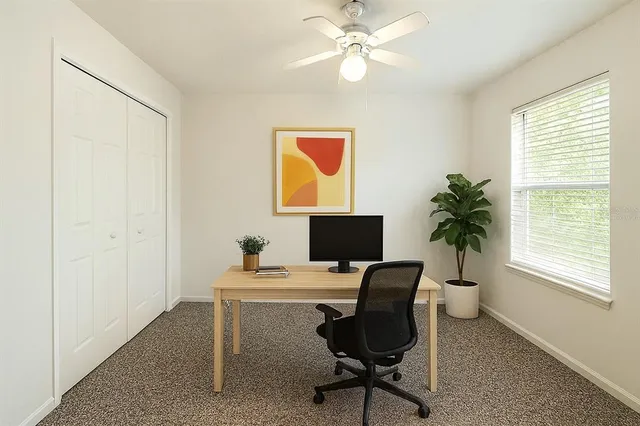 an empty room with a window