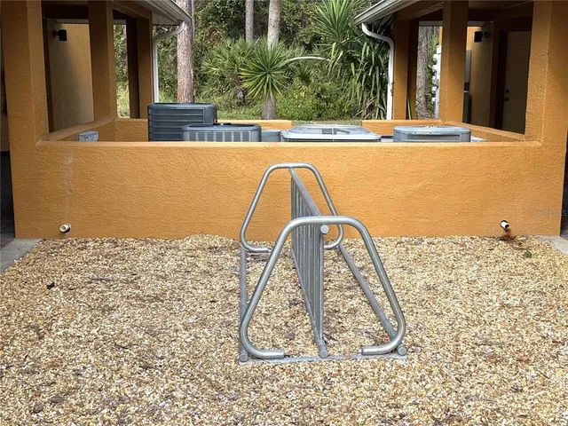 a view of a building with a street