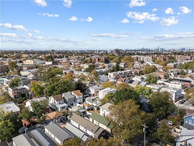 an aerial view of a city