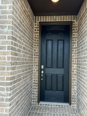 a view of a wooden door