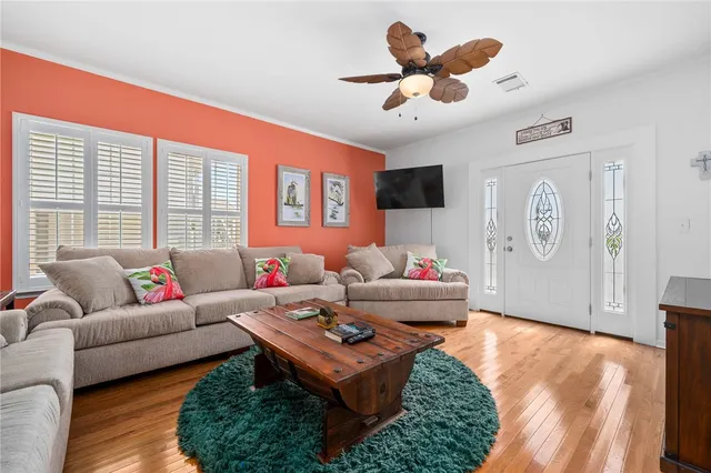 a living room with furniture