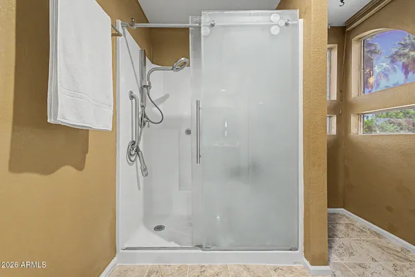 a bathroom with a shower