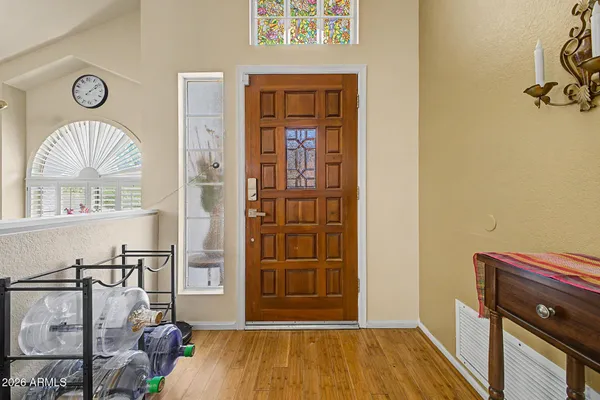 a view of livingroom with furniture and wooden floor