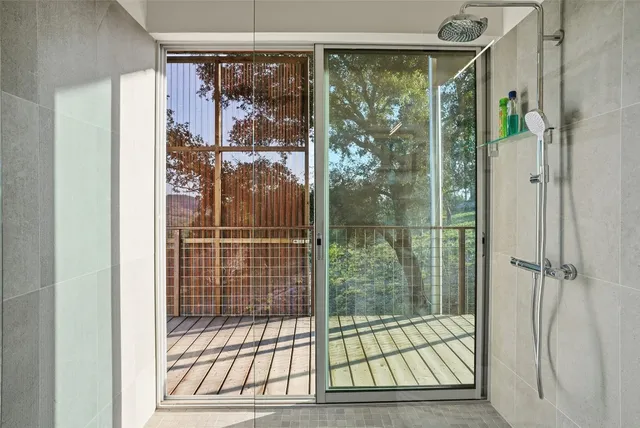 a balcony view with a ocean view