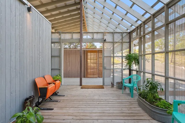 a outdoor space with sitting space