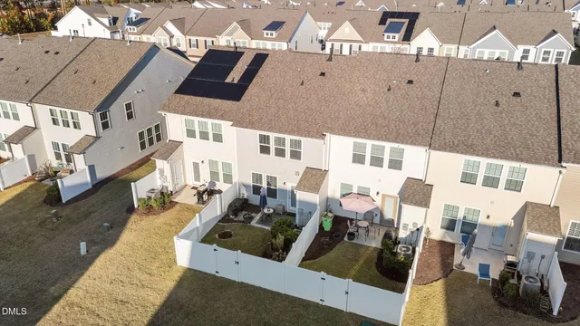 an aerial view of a large buildings