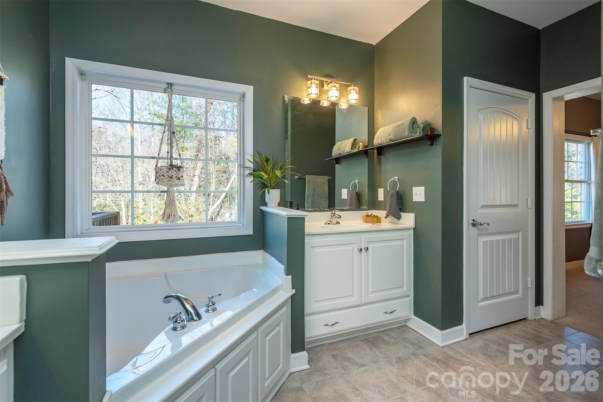 243 Scenic Ridge Drive Hendersonville, NC 28792 - Photo 22 of 47 a bathroom with a tub sink and mirror