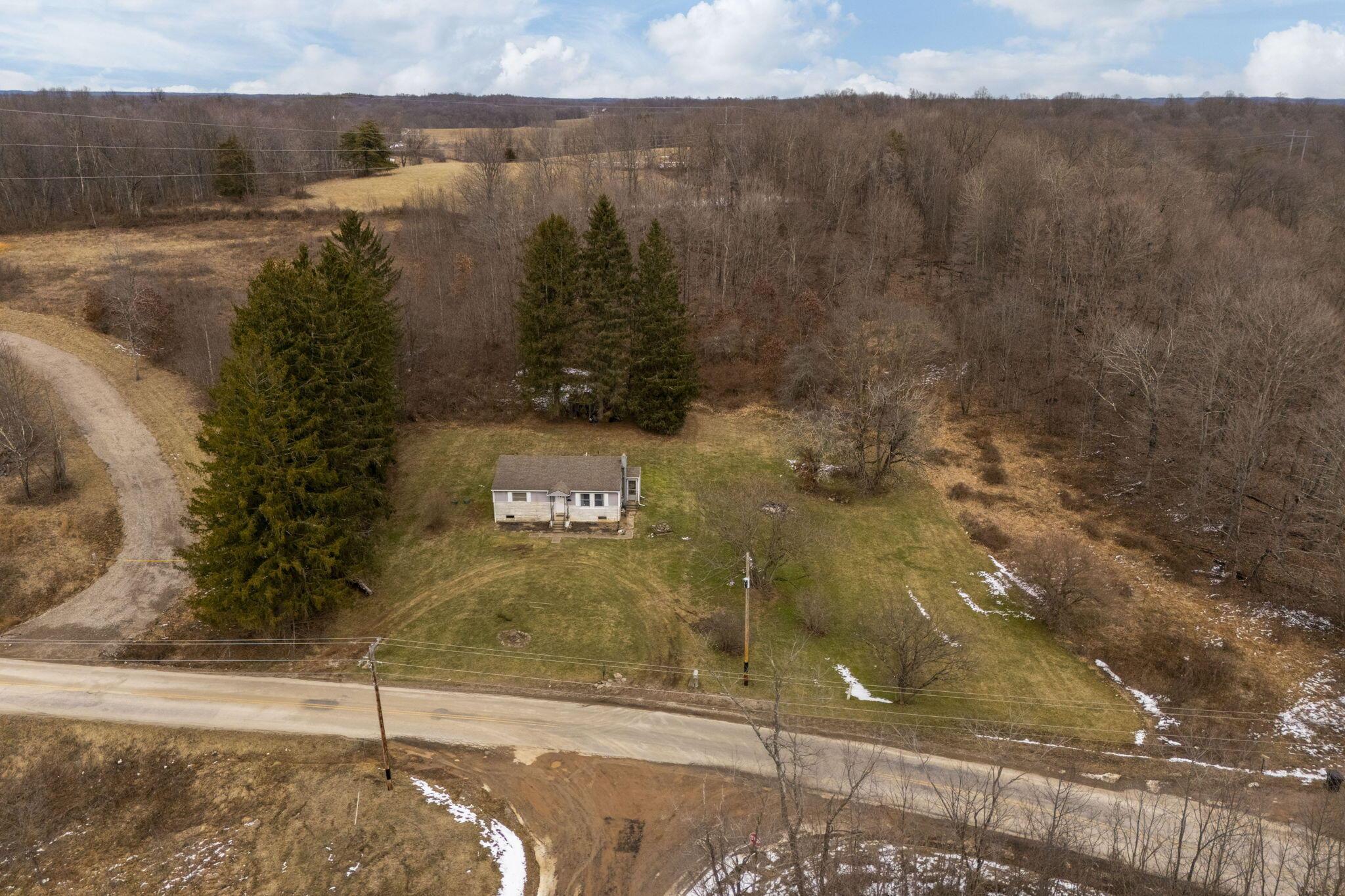 Front Aerial View - 25816 Goosecreek Road, McArthur, OH 45651
