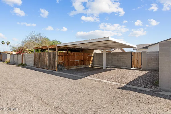 a backyard of a house