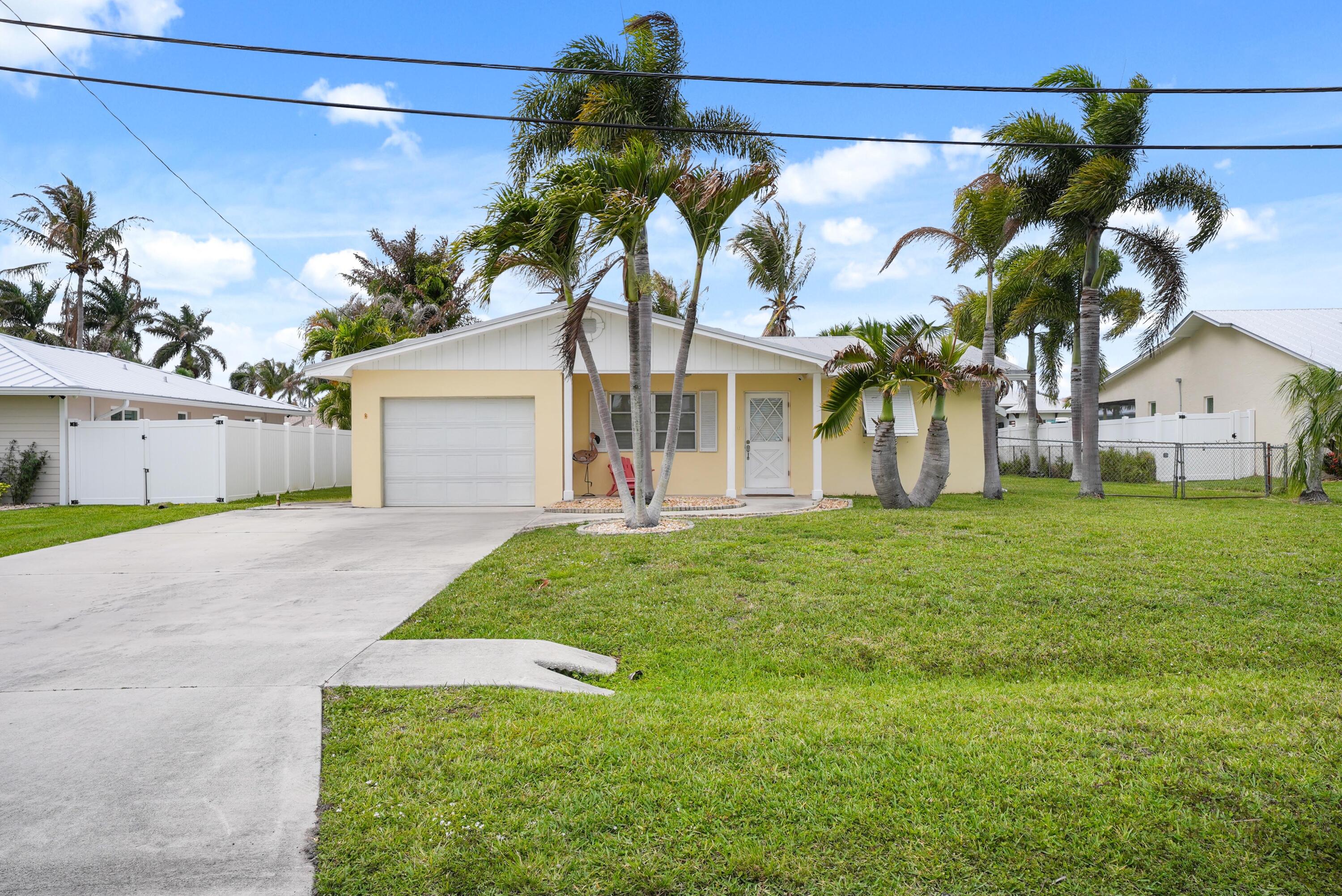 a view of a house with a backyard