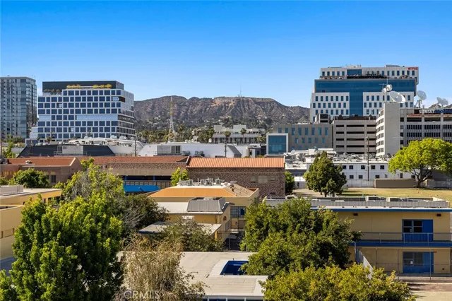 a view of a city that has tall buildings