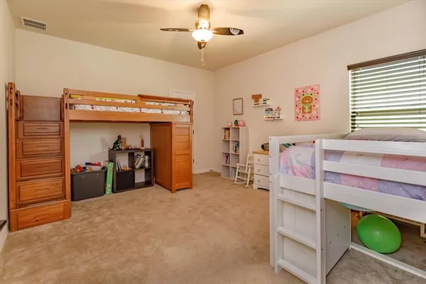 a view of a room with shelves
