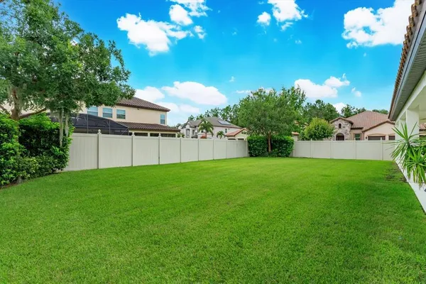 a view of a backyard with a garden