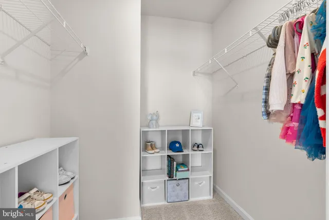 an empty room with a chair and potted plant