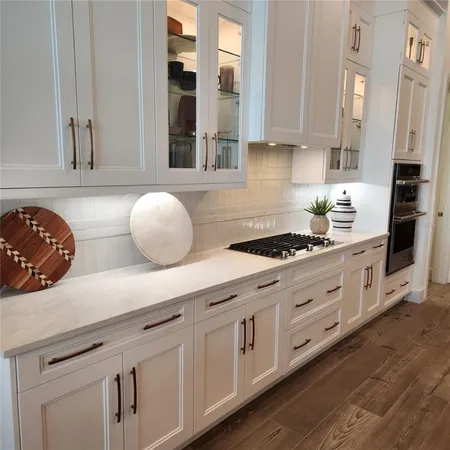 a view of a dining room with furniture and window