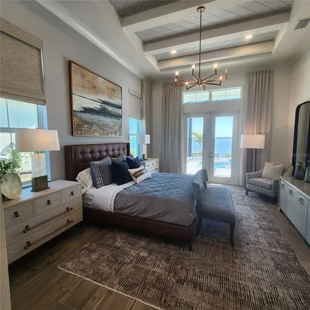 a spacious bathroom with a double vanity sink and a mirror