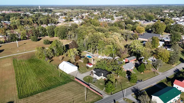 an aerial view of a house